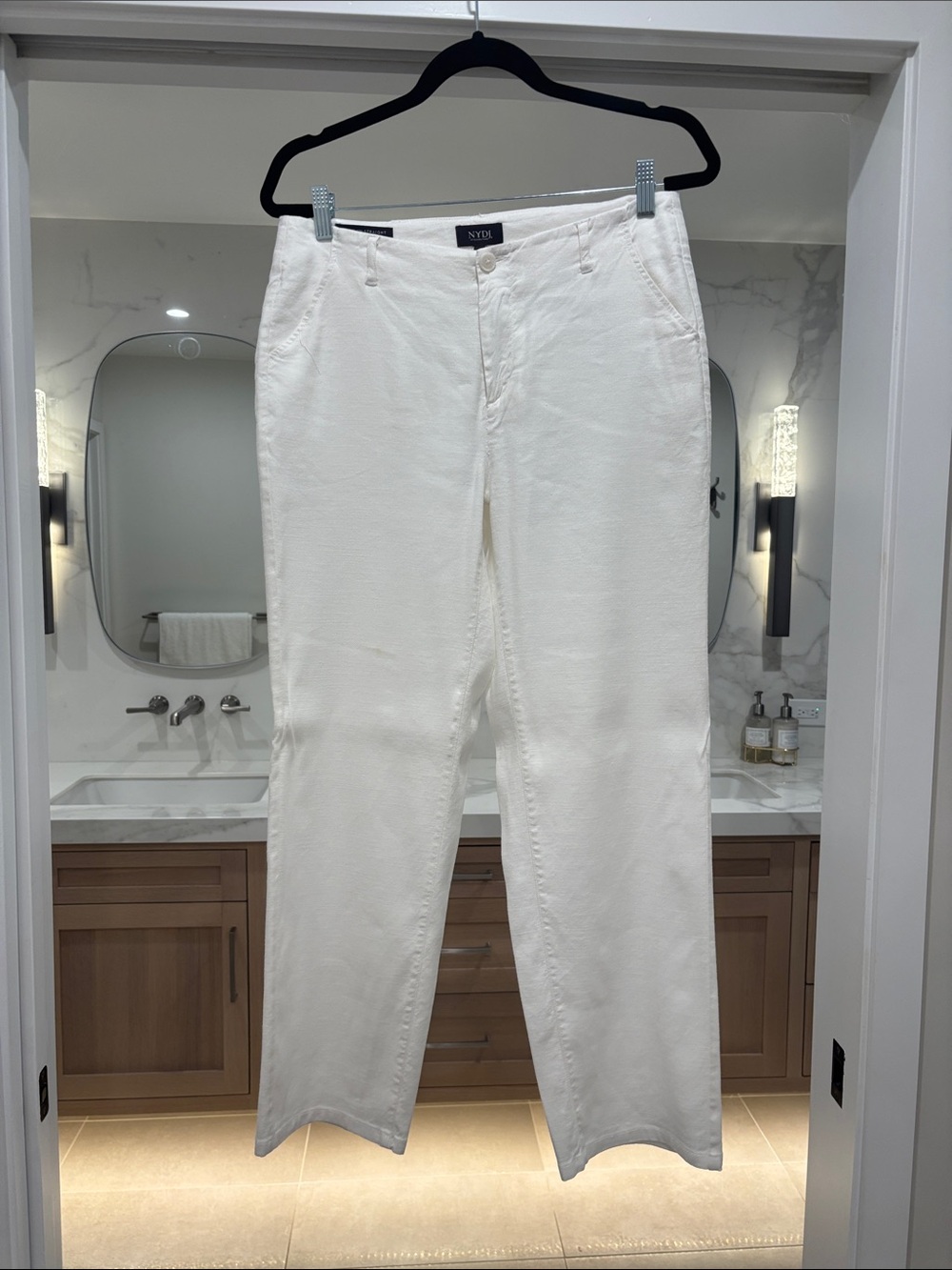 NYDJ White Women's Pants with Button Front